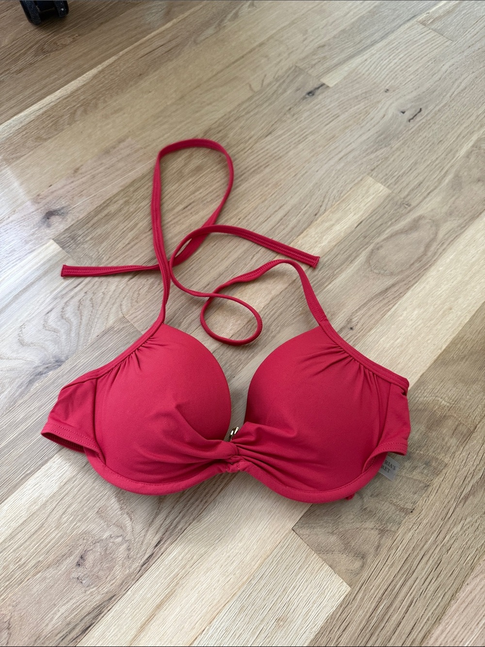 Victoria's Secret Red Push-Up Halter Bikini Top